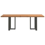 vidaXL Table à manger marron clair bois de chêne massif rectangulaire