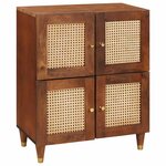 vidaXL Buffet Marron 60 x 33.5 x 75 cm Rotin et bois de mango massif