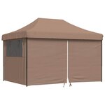 vidaXL Tente de fête 279 x 410 x 315 cm Marron Tissu Oxford