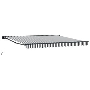 vidaXL Auvent rétractable manuel en anthracite et blanc  400x300 cm
