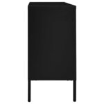 vidaXL Buffet Noir 105x35x70 cm Acier et verre trempé