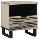 vidaXL Tables de chevet 2 Pièces Blanc et noir 40 x 33 x 46 cm