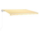 vidaXL Auvent automatique capteur de vent/LED 400x300cm Jaune et blanc