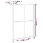 vidaXL Écran de douche 140x195 cm Verre trempé foncé