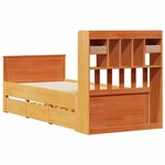 vidaXL Lit bibliothèque sans matelas cire marron 75x190 cm pin massif