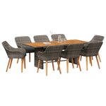 vidaXL Ensemble de salle à manger pour jardin 9 Pièces Gris polyrotin