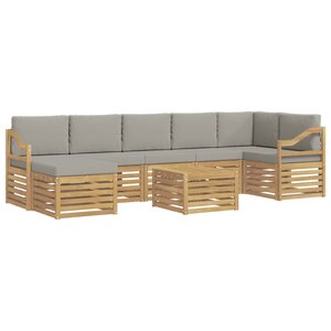 vidaXL Ensemble de canapés d'extérieur 8 pc Blanc et gris clair