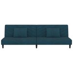 vidaXL Canapé-lit à 2 places avec deux oreillers bleu velours