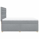 vidaXL Sommier à lattes de lit avec matelas Gris clair 140x200cm Tissu