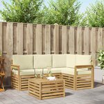 vidaXL Ensemble de canapés d'extérieur 5 pc Blanc et crème Polyester