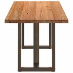 vidaXL Table à manger marron clair bois de chêne massif rectangulaire