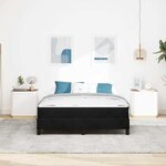 vidaXL Lit à ressorts avec matelas Noir 160 x 200 cm tissu
