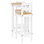 vidaXL Ensemble de bar 3 Pièces Blanc Bois de pin massif