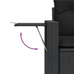 vidaXL Salon de jardin 8 Pièces avec coussins noir résine tressée
