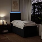 vidaXL Sommier à lattes de lit et matelas Noir 80x200 cm Tissu