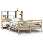 vidaXL Lit bibliothèque sans matelas 160x200 cm bois massif de pin