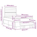 vidaXL Lit à sommier tapissier avec matelas et banc Gris foncé 120x190 cm Tissu