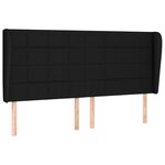 vidaXL Tête de lit avec oreilles Noir 163x23x118/128 cm Tissu