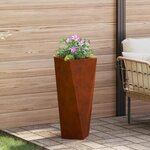 vidaXL Jardinière 2 Pièces Rouillé 30 x 30 x 75 cm