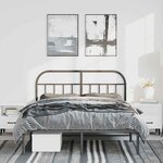 vidaXL Cadre de lit métal sans matelas avec tête de lit noir 150x200cm