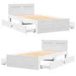 vidaXL Cadre de lit avec tête de lit sans matelas blanc 90x200 cm