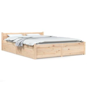 vidaXL Cadre de lit sans matelas avec tiroirs 120x200 cm