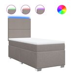 vidaXL Sommier à lattes de lit avec matelas Taupe 80x200 cm Tissu
