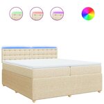 vidaXL Sommier à lattes de lit avec matelas Crème 200x200 cm Tissu