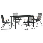 vidaXL Ensemble de salle à manger de jardin 5 pièces Noir Rotin PVC