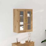 Armoire murale vidaXL avec portes en verre Chêne artisan 69 5x34x90 cm
