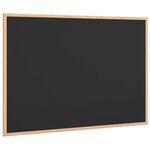vidaXL Tableau noir avec cadre en bois de pin massif noir 80x55 cm