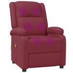 vidaXL Fauteuil de massage Rouge bordeaux Similicuir
