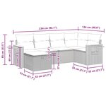 vidaXL Salon de jardin 6 Pièces avec coussins noir résine tressée