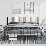 vidaXL Cadre de lit métal sans matelas avec pied de lit noir 193x203cm