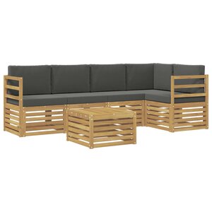 vidaXL Ensemble de canapés d'extérieur 6 pc Blanc et anthracite