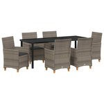 vidaXL Ensemble de salle à manger pour jardin 7 pc Gris polyrotin