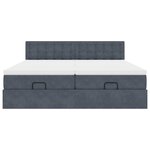 VidaXL Cadre de lit ottoman avec matelas gris foncé 160x200cm velours