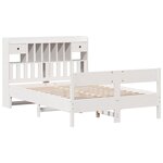 vidaXL Lit bibliothèque sans matelas blanc 135x190 cm bois pin massif