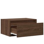 vidaXL Table de chevet murale avec lumières LED chêne marron