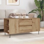 vidaXL Table basse avec tiroir Chêne artisanal 102 x 44 5 x 50 cm