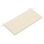vidaXL Banc de jardin avec coussin crème 112 cm Bois de teck massif