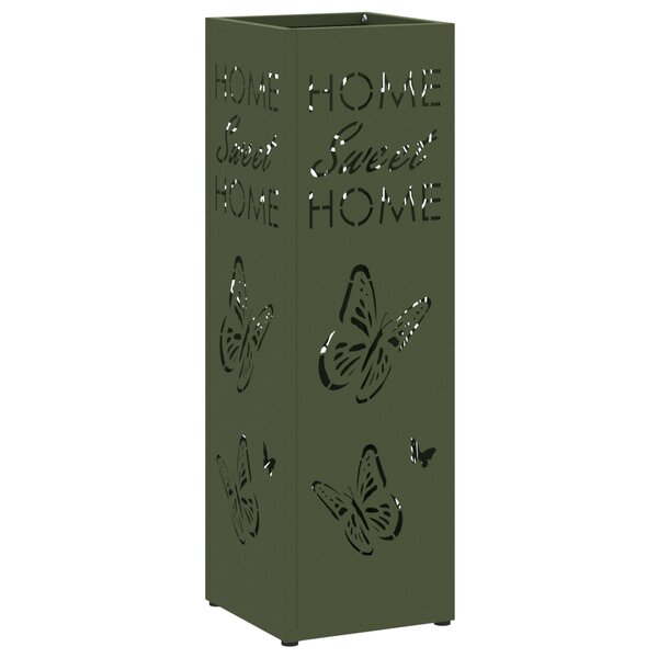 vidaXL Porte-parapluies Olive Métal Standard Motif Rectangulaire