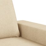 vidaXL Canapé à 3 places avec repose-pieds Crème 180 cm Tissu
