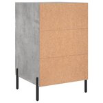 vidaXL Table de chevet gris béton 40x40x66 cm bois d'ingénierie
