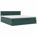 VidaXL Cadre de lit ottoman avec matelas vert foncé 160x200 cm velours