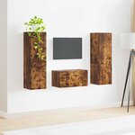 vidaXL Ensemble meuble TV 5 Pièces Chêne fumé Bois d'ingénierie