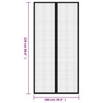 vidaXL Rideaux de porte anti-insectes 2 Pièces et aimants noir 220x100 cm