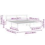vidaXL Cadre de lit Blanc 200 x 200 cm Bois massif en pin