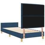 vidaXL Cadre de lit avec tête de lit Bleu 90 x 200 cm tissu