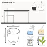 LECHUZA Jardinière suspendue NIDO Cottage 28 ALL-IN-ONE Blanc